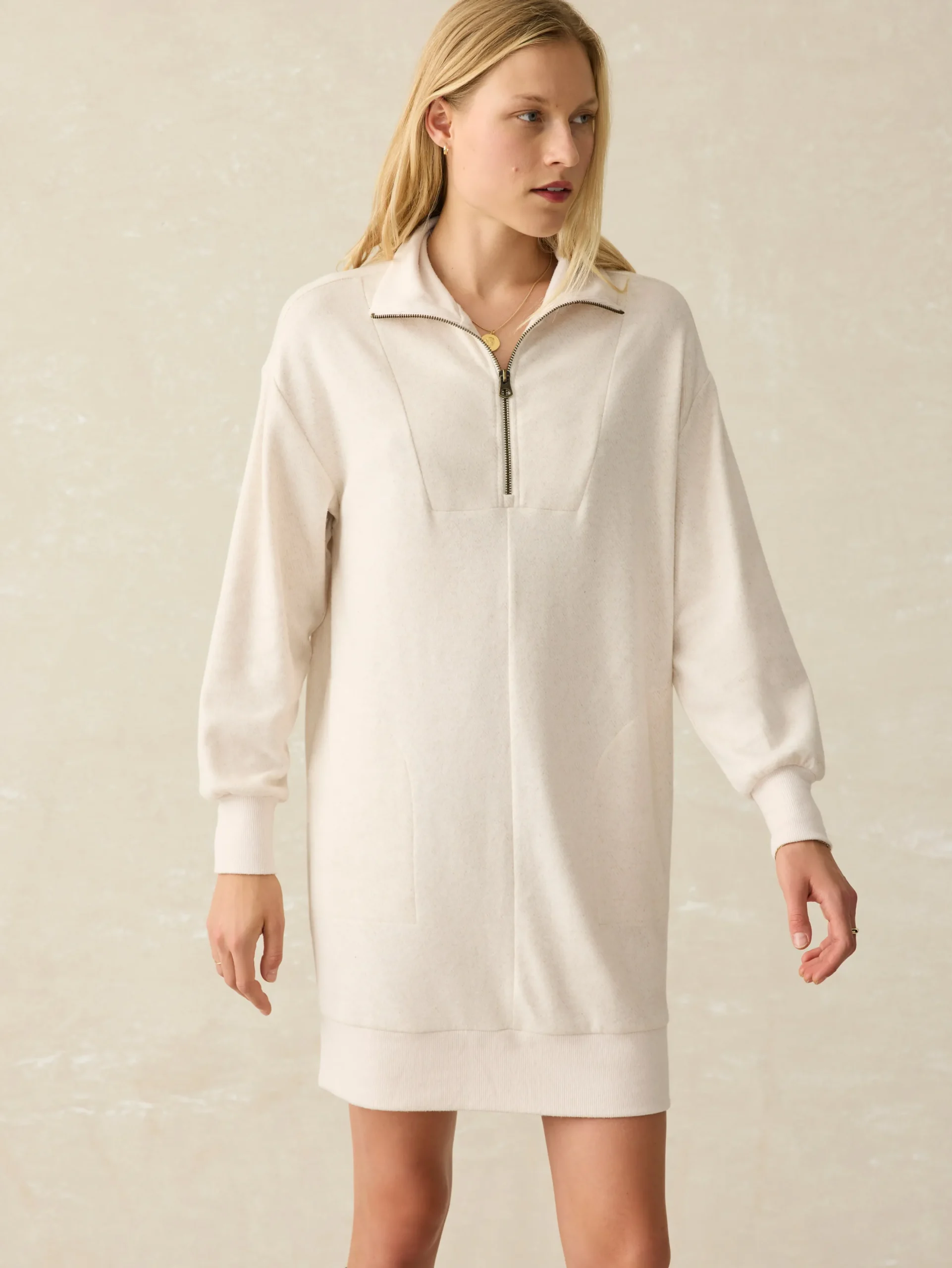 Women Faherty Brand Legend™ Quarter Zip Dress -