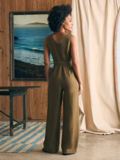 Women Faherty Brand Linen Alina Jumpsuit -