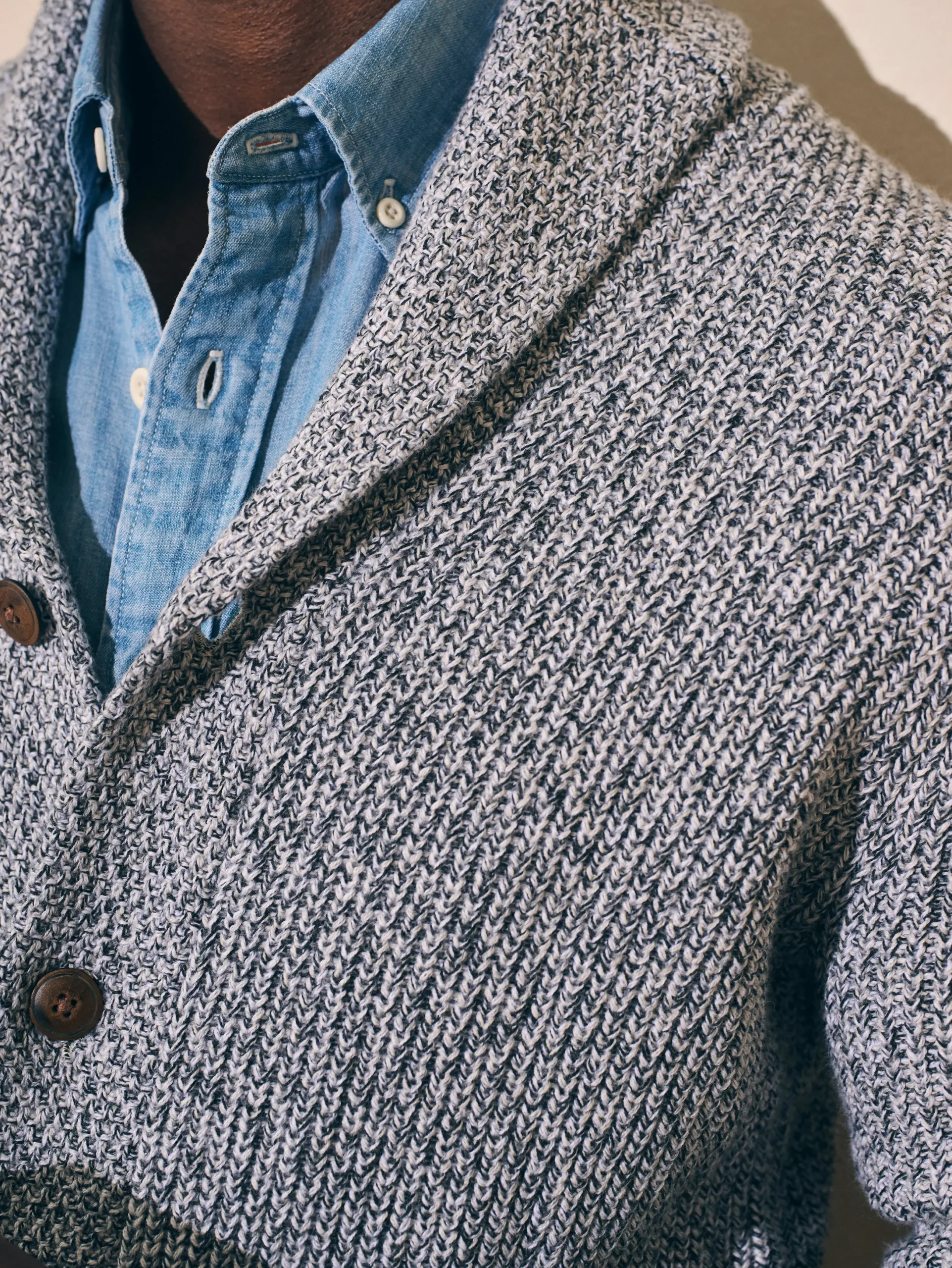 Faherty Brand Marled Cotton Cardigan -