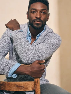 Faherty Brand Marled Cotton Cardigan -