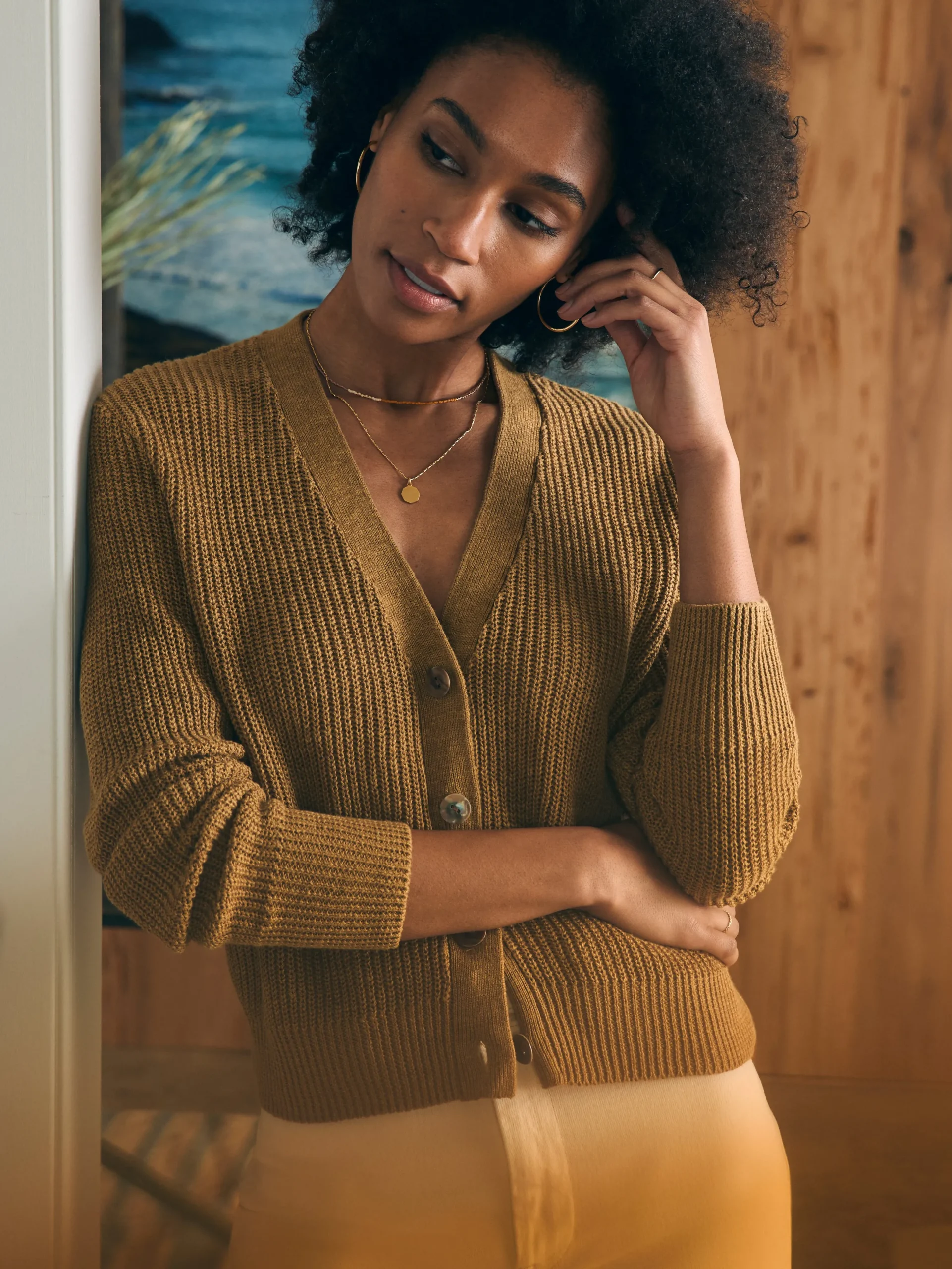 Women Faherty Brand Miramar Linen Cardigan -