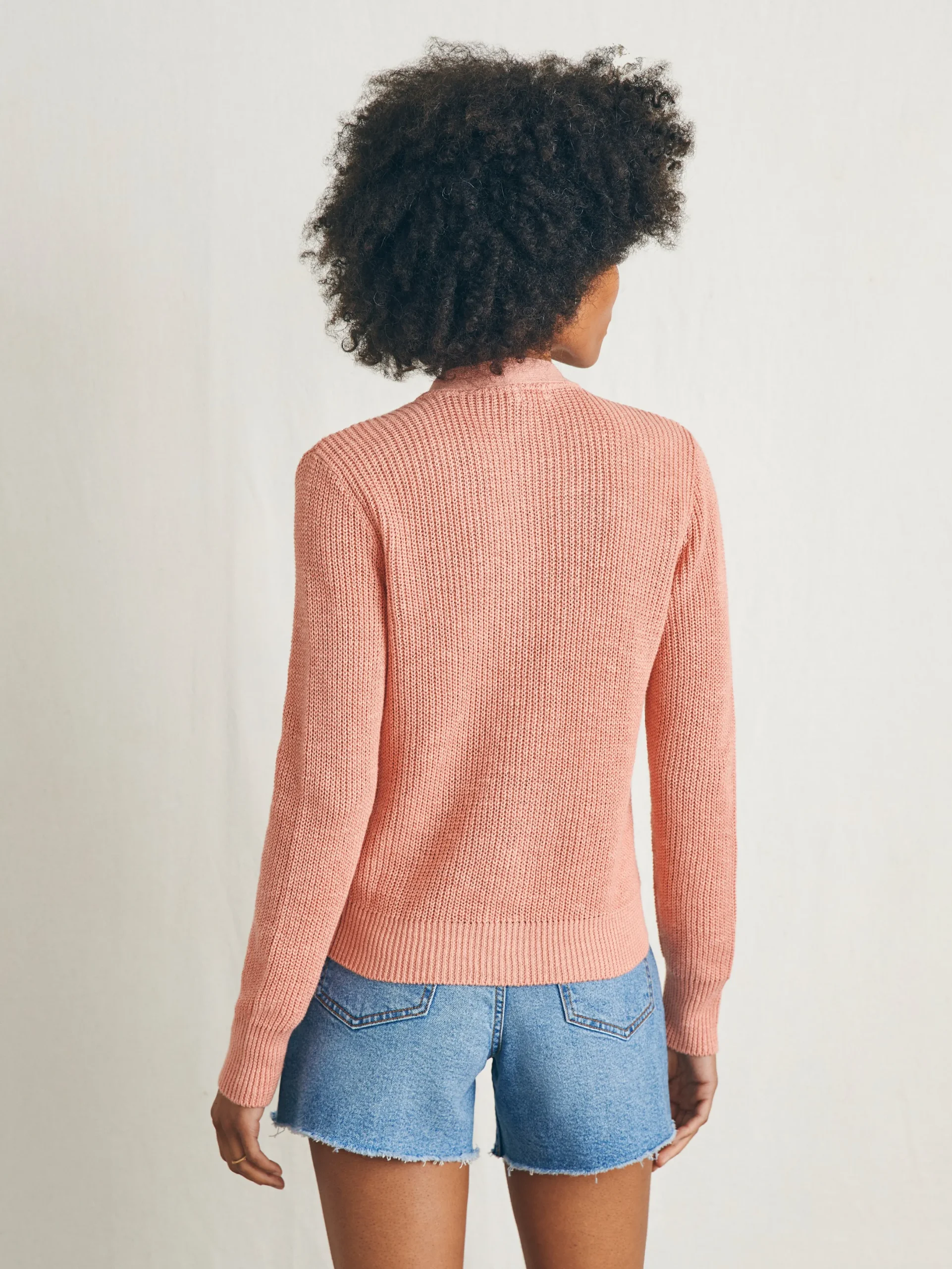 Women Faherty Brand Miramar Linen Cardigan -