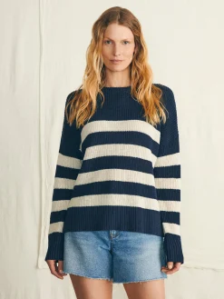 Women Faherty Brand Miramar Linen Crew Sweater -