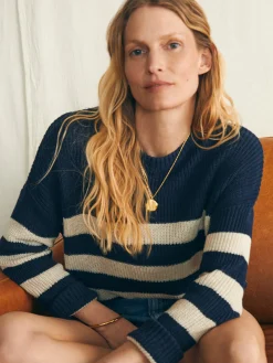 Women Faherty Brand Miramar Linen Crew Sweater -