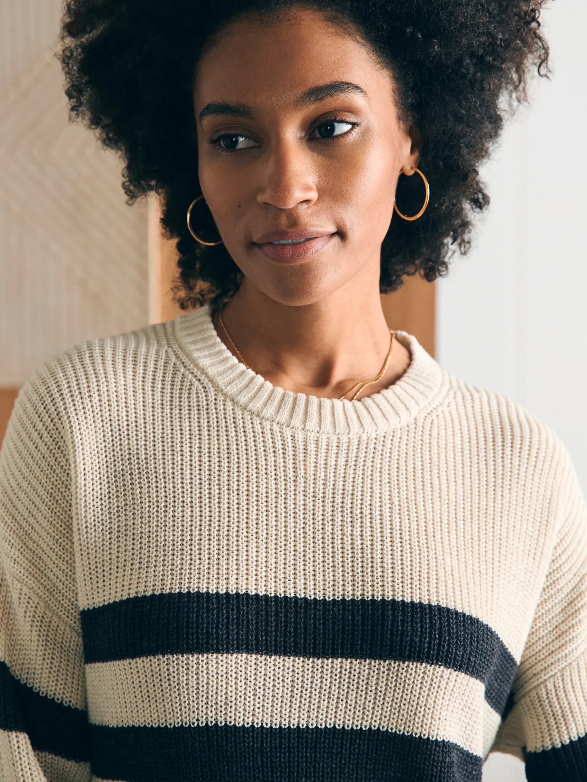 Women Faherty Brand Miramar Linen Crew Sweater -