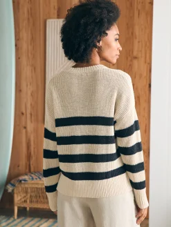 Women Faherty Brand Miramar Linen Crew Sweater -