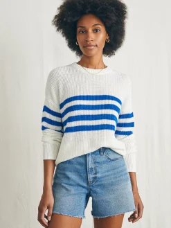 Women Faherty Brand Miramar Linen Crew Sweater -