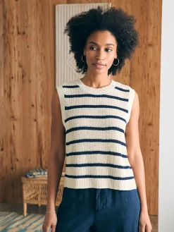 Women Faherty Brand Miramar Linen Muscle Tank -