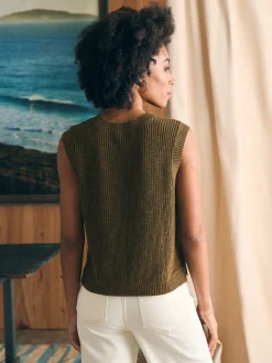 Women Faherty Brand Miramar Linen Muscle Tank -