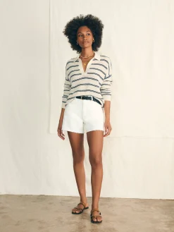 Women Faherty Brand Miramar Linen Polo -