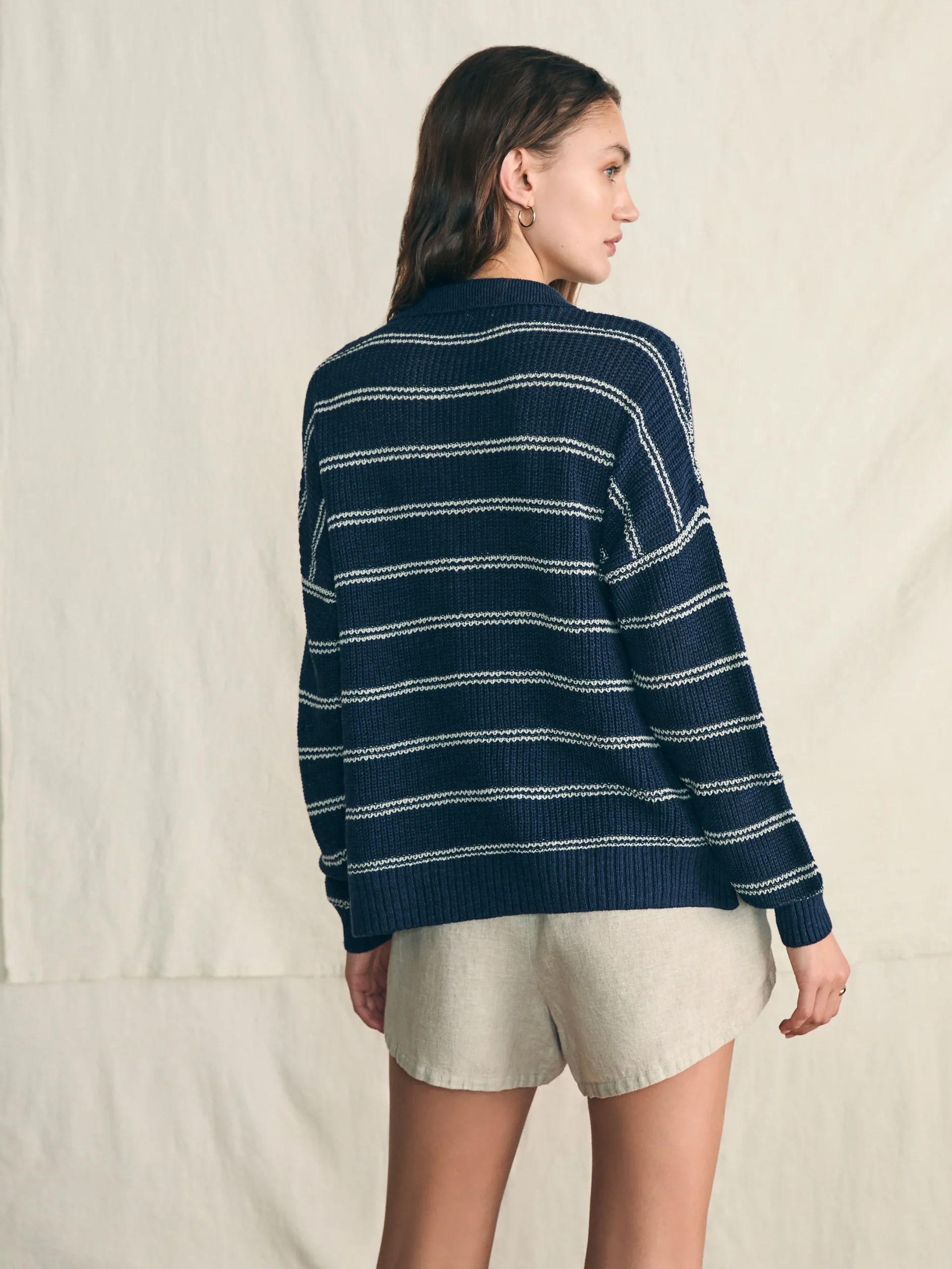 Women Faherty Brand Miramar Linen Polo -