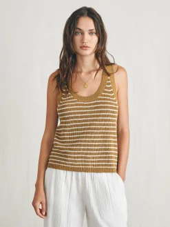 Women Faherty Brand Miramar Linen Scoop Neck Tank -