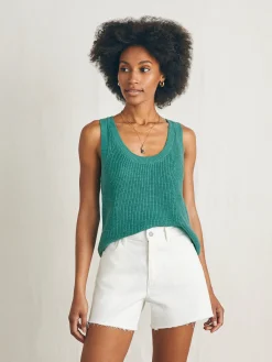 Women Faherty Brand Miramar Linen Scoop Neck Tank -