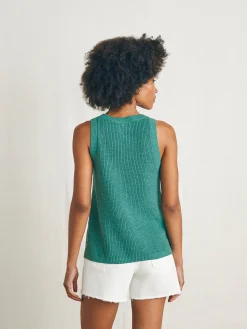 Women Faherty Brand Miramar Linen Scoop Neck Tank -
