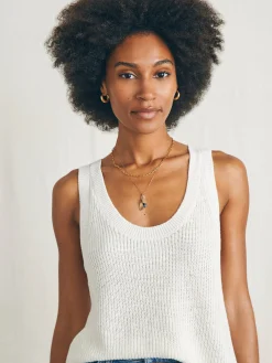 Women Faherty Brand Miramar Linen Scoop Neck Tank -
