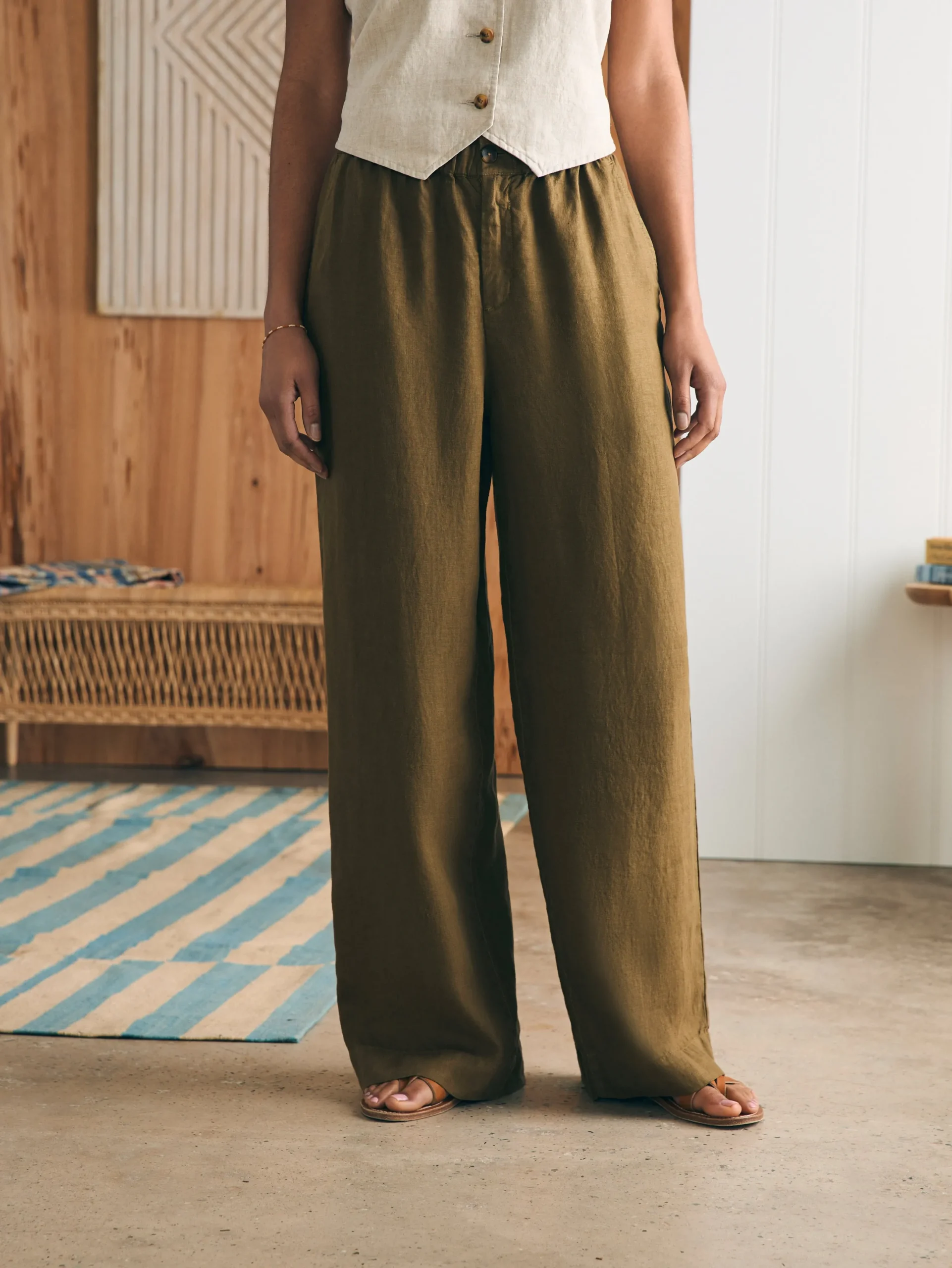 Women Faherty Brand Monterey Linen Pant -