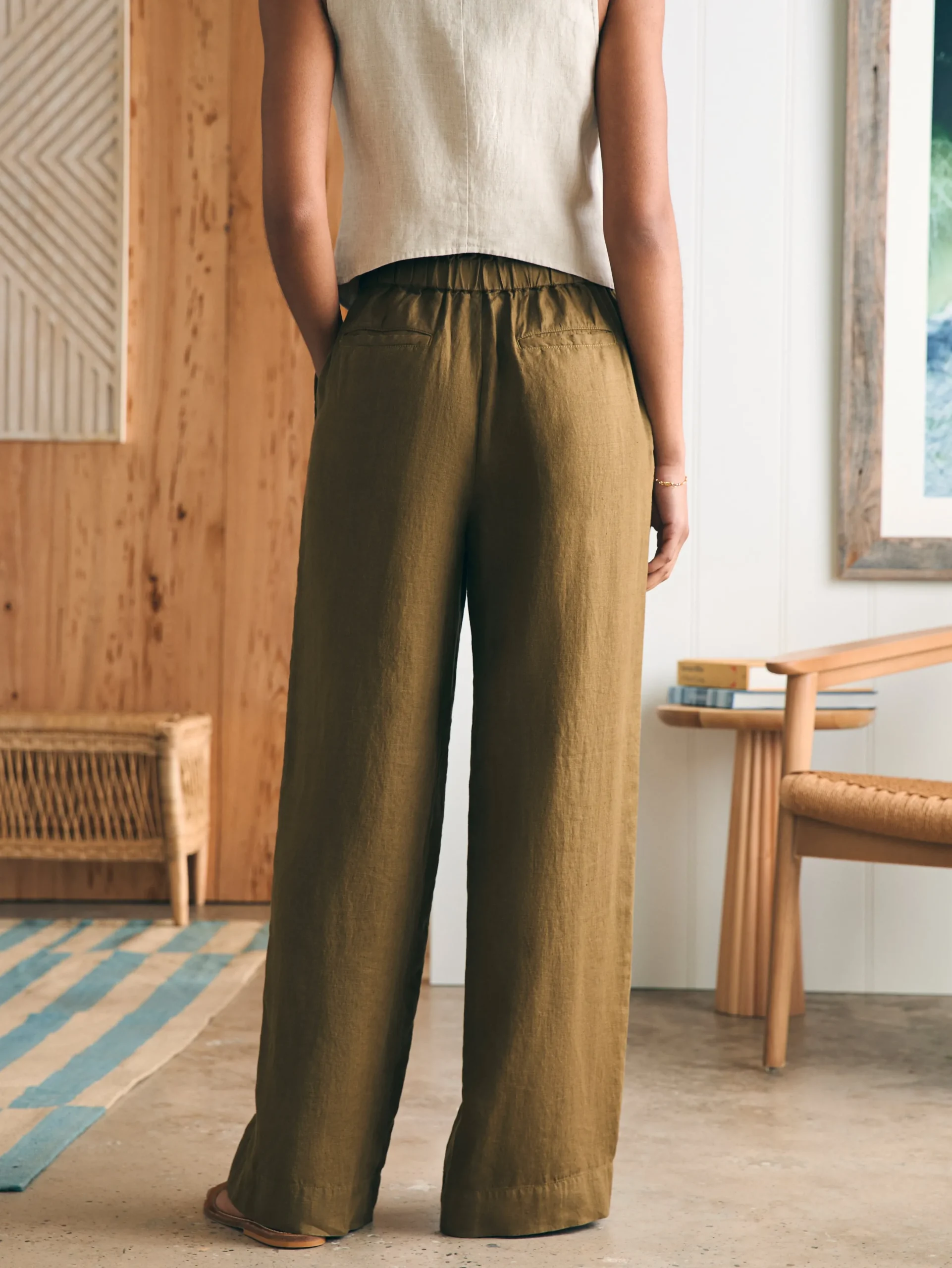 Women Faherty Brand Monterey Linen Pant -