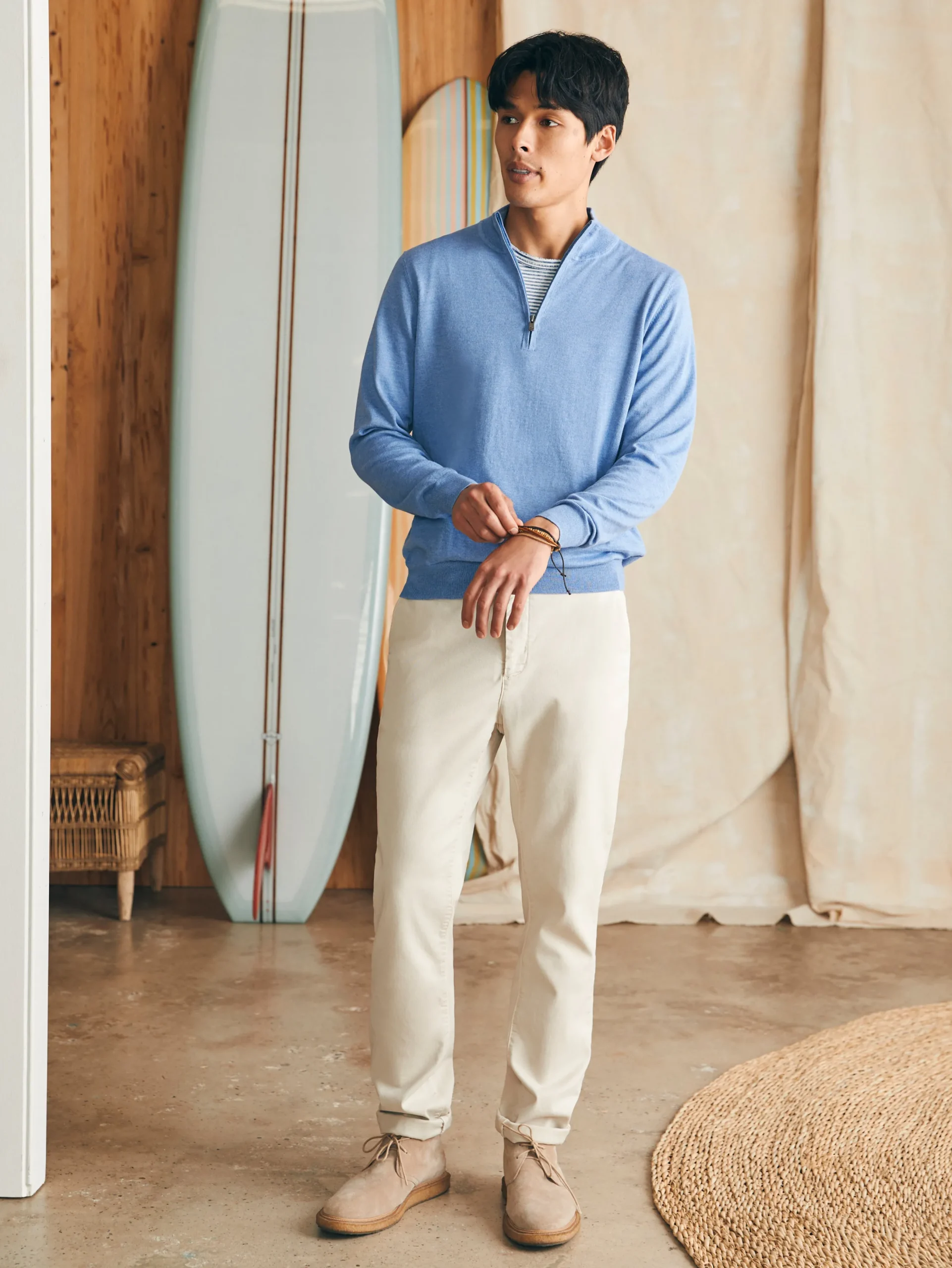 Faherty Brand Movement™ Quarter Zip Sweater (Tall) -