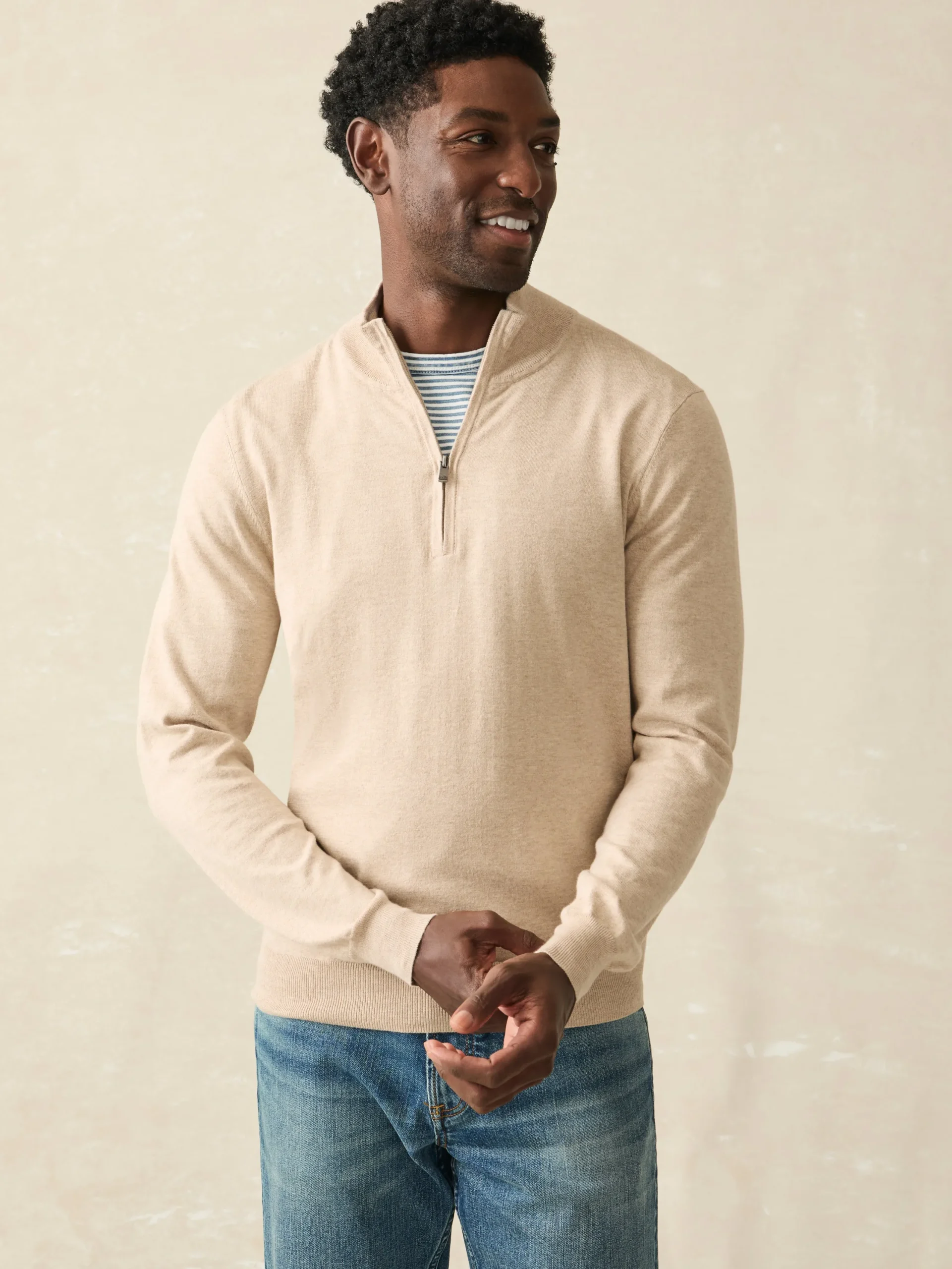 Faherty Brand Movement™ Quarter Zip Sweater (Tall) -