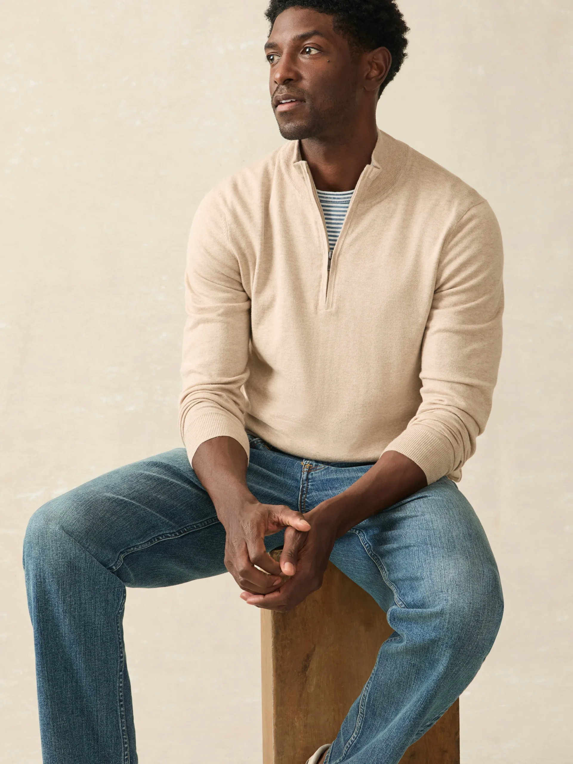 Faherty Brand Movement™ Quarter Zip Sweater (Tall) -
