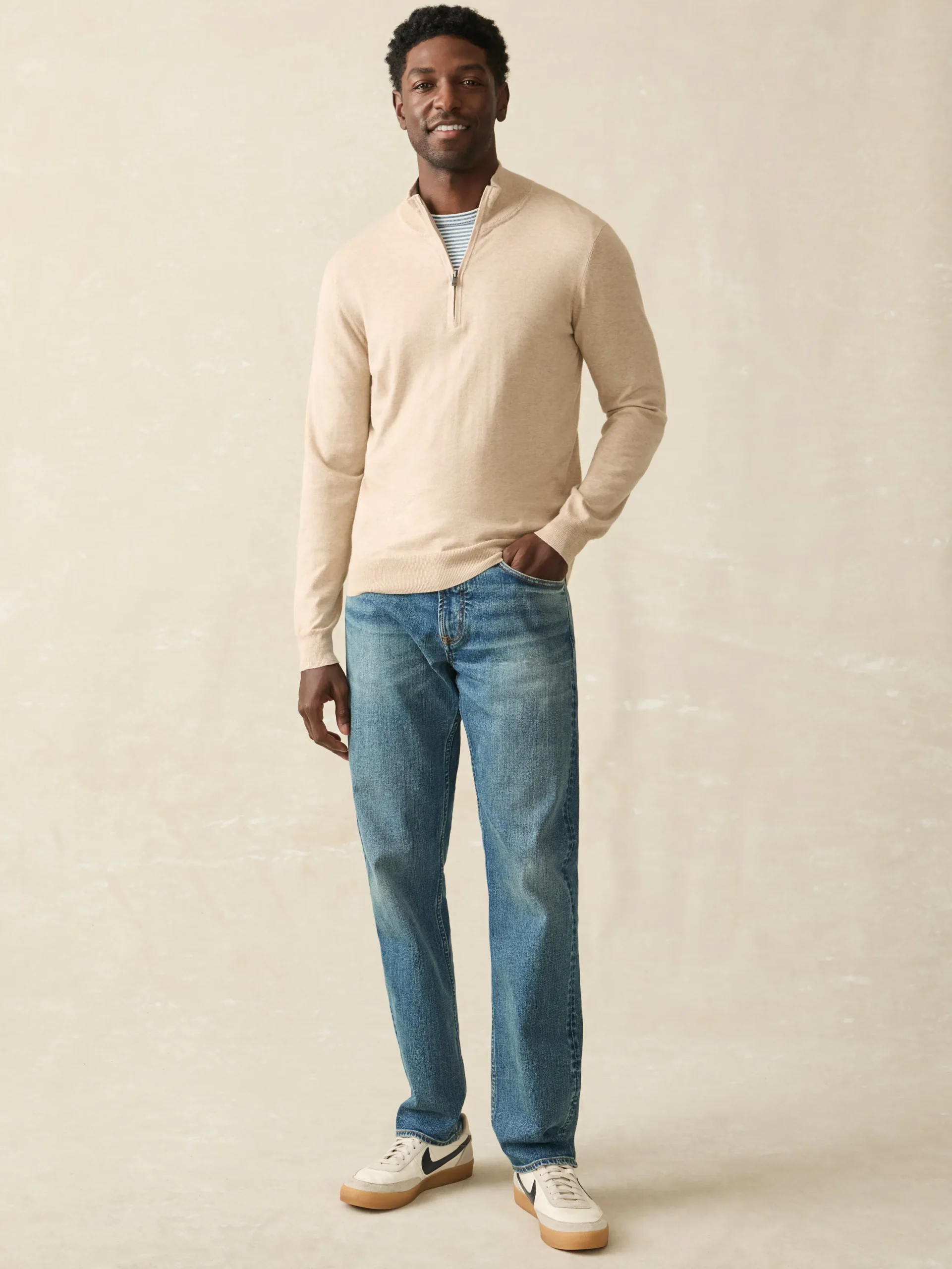 Faherty Brand Movement™ Quarter Zip Sweater (Tall) -