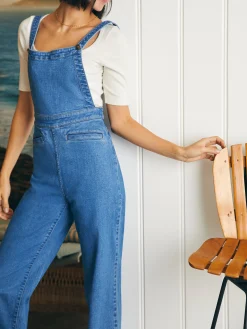 Women Faherty Brand Organic Cotton Denim Sienna Jumpsuit -