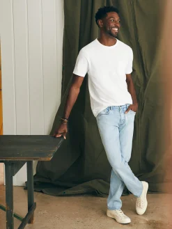 Faherty Brand Organic Cotton Slim Straight Denim (32" Inseam) -