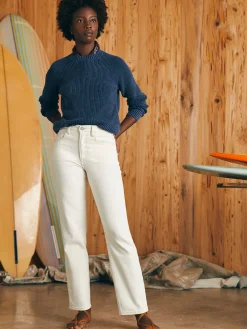 Women Faherty Brand Organic Cotton Slim Straight Denim -