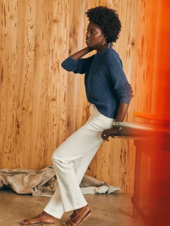 Women Faherty Brand Organic Cotton Slim Straight Denim -