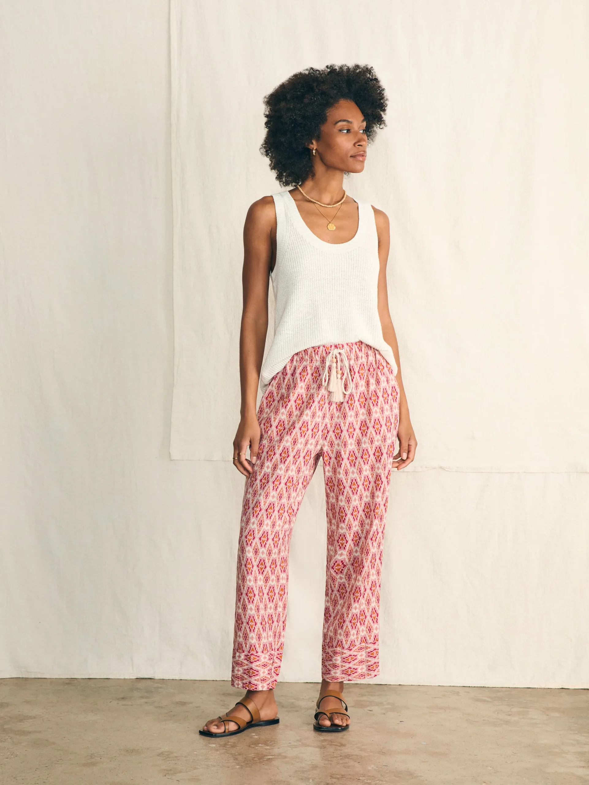 Women Faherty Brand Pacific Beach Linen Pant -