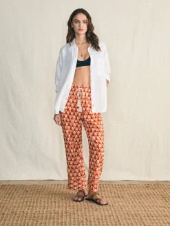 Women Faherty Brand Pacific Beach Linen Pant -