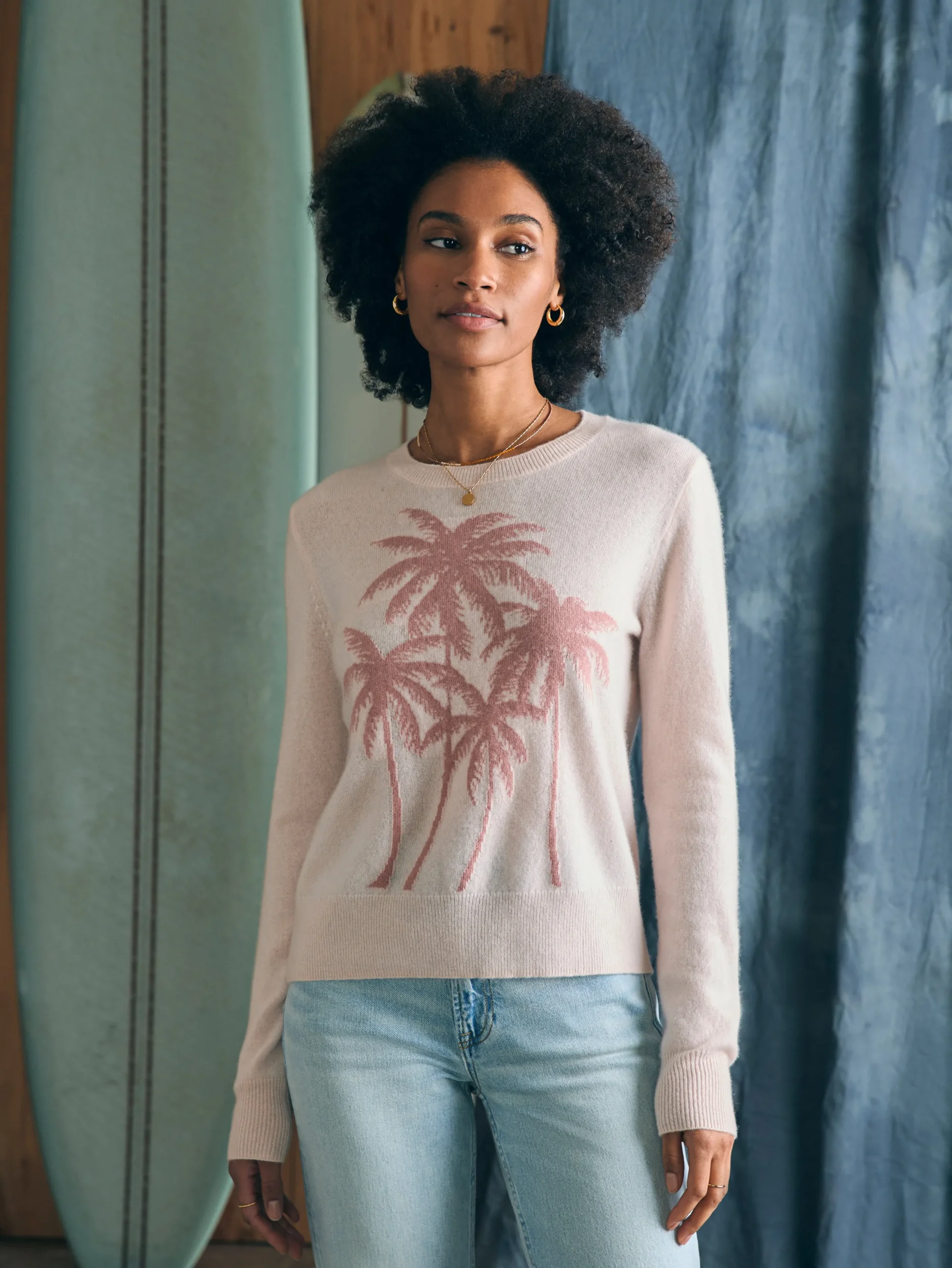 Women Faherty Brand Palm Coast Cashmere Crew -