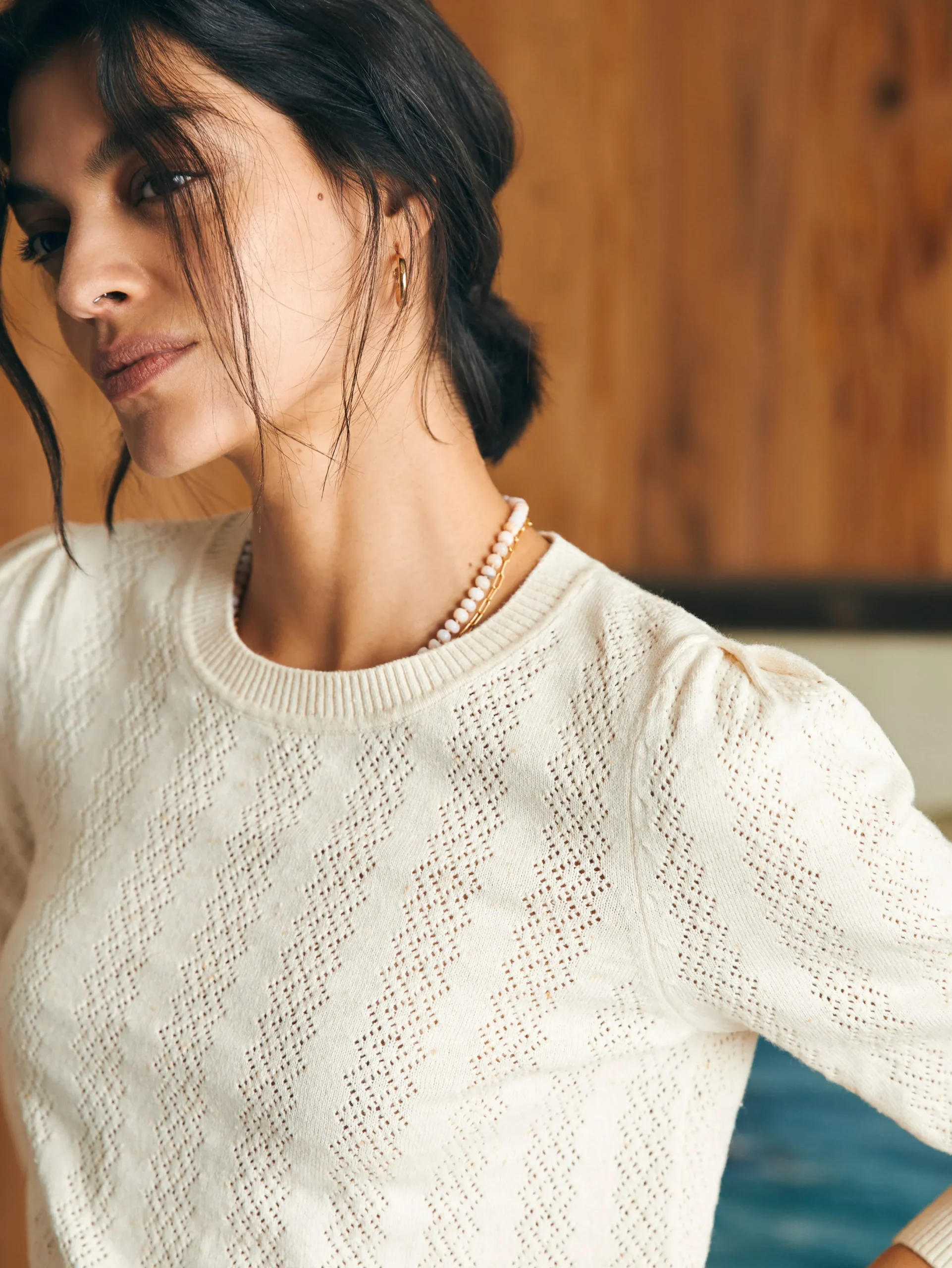 Women Faherty Brand Pointelle Lola Sweater -