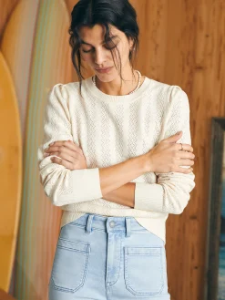 Women Faherty Brand Pointelle Lola Sweater -