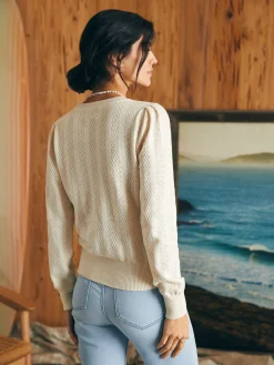 Women Faherty Brand Pointelle Lola Sweater -