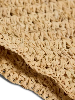 Women Faherty Brand Raffia Crochet Hobo Tote -