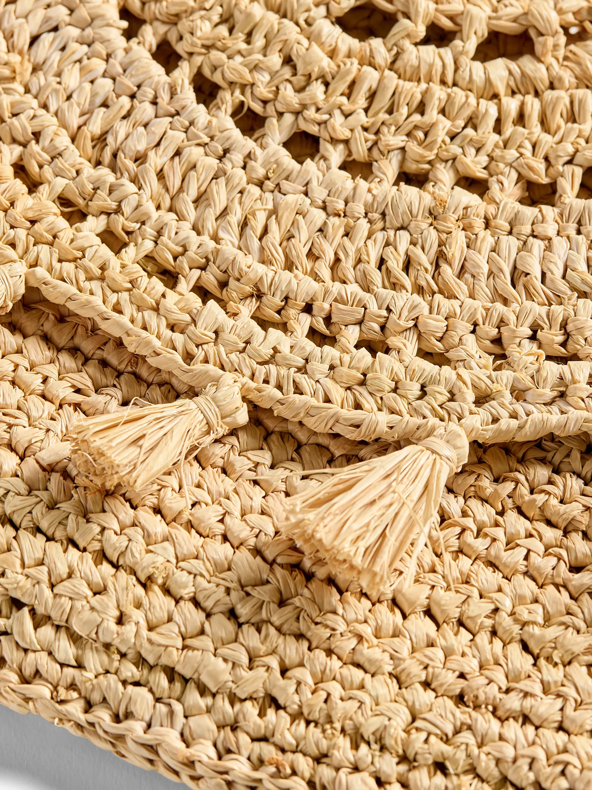 Women Faherty Brand Raffia Tassel Clutch -