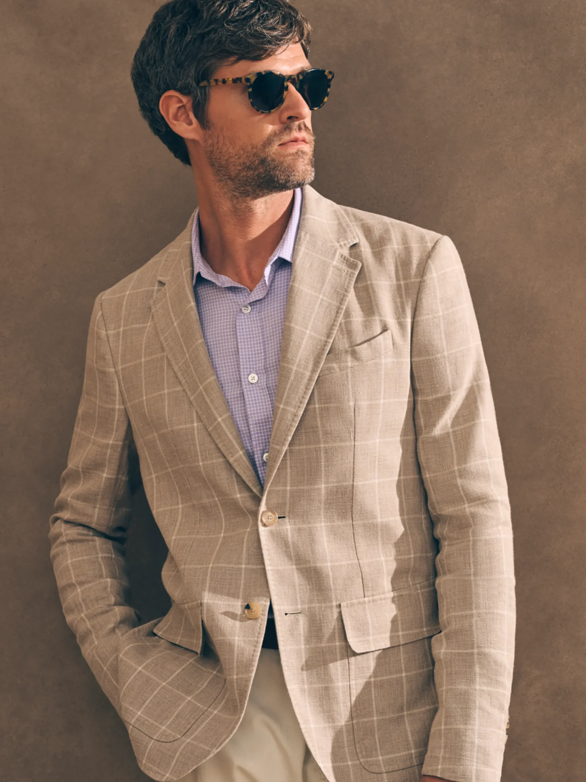 Faherty Brand Reserve Linen Yarn Dyed Blazer -