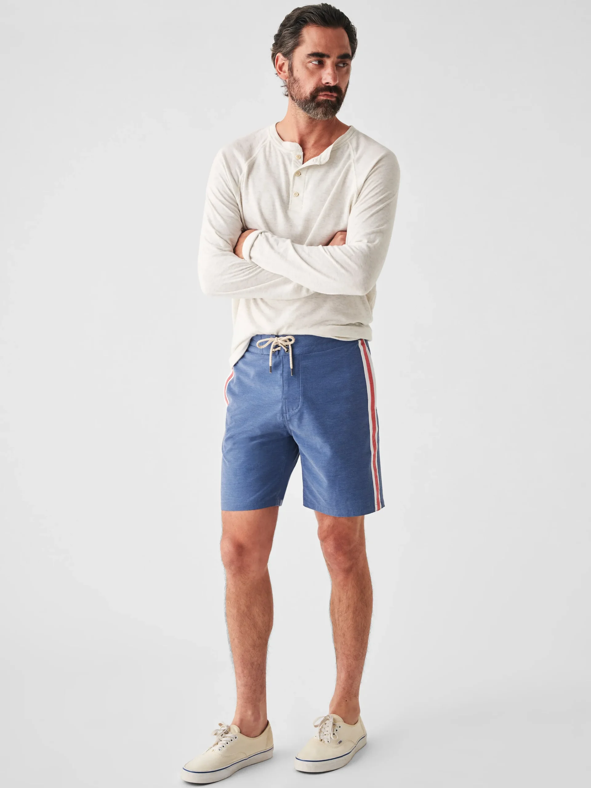 Faherty Brand Retro Surf Stripe Boardshort (7" Inseam) -