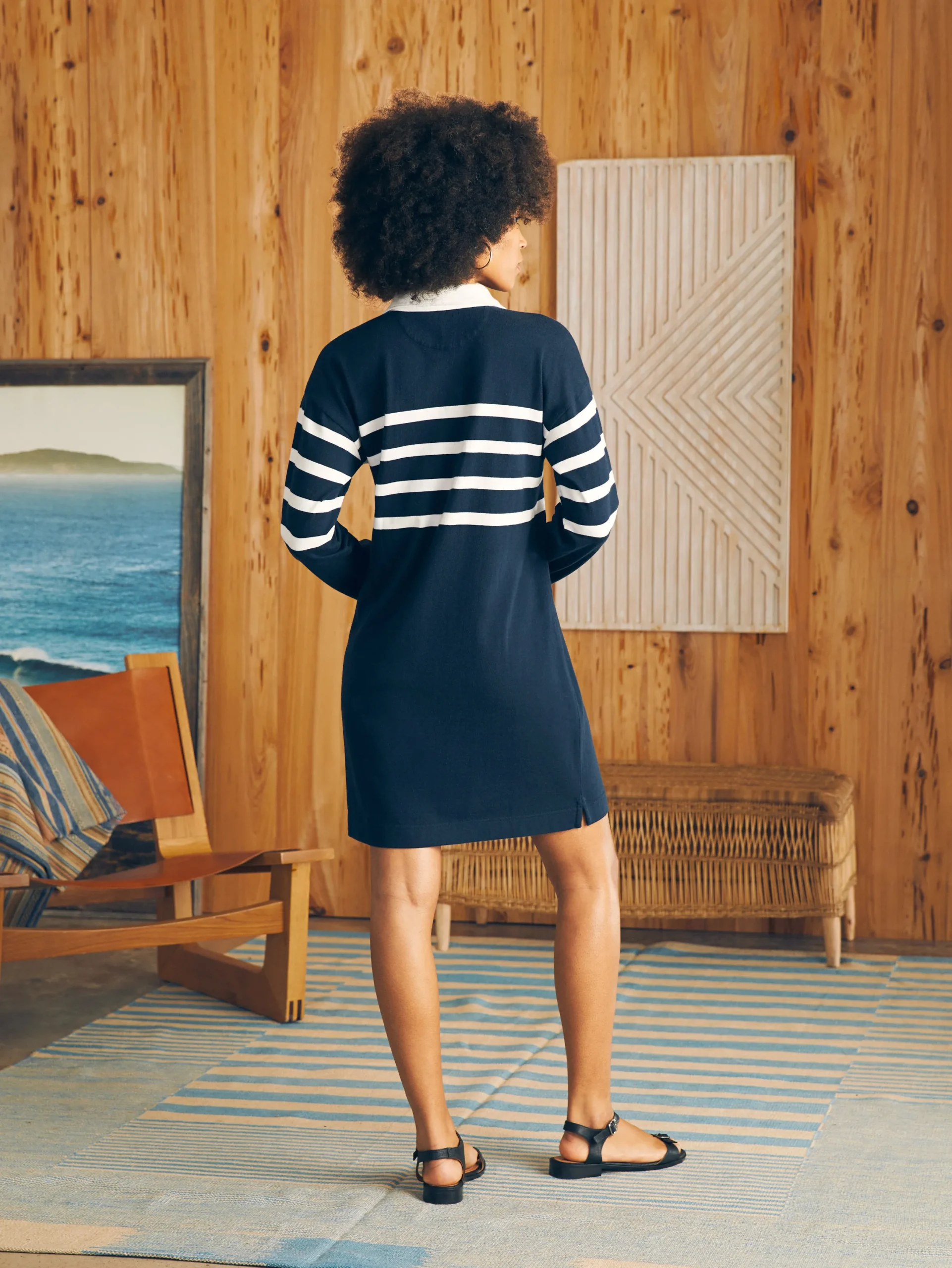 Women Faherty Brand Rugby Jersey Dress -