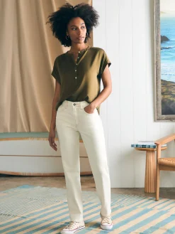 Women Faherty Brand Sandwashed Silk Desmond Top -