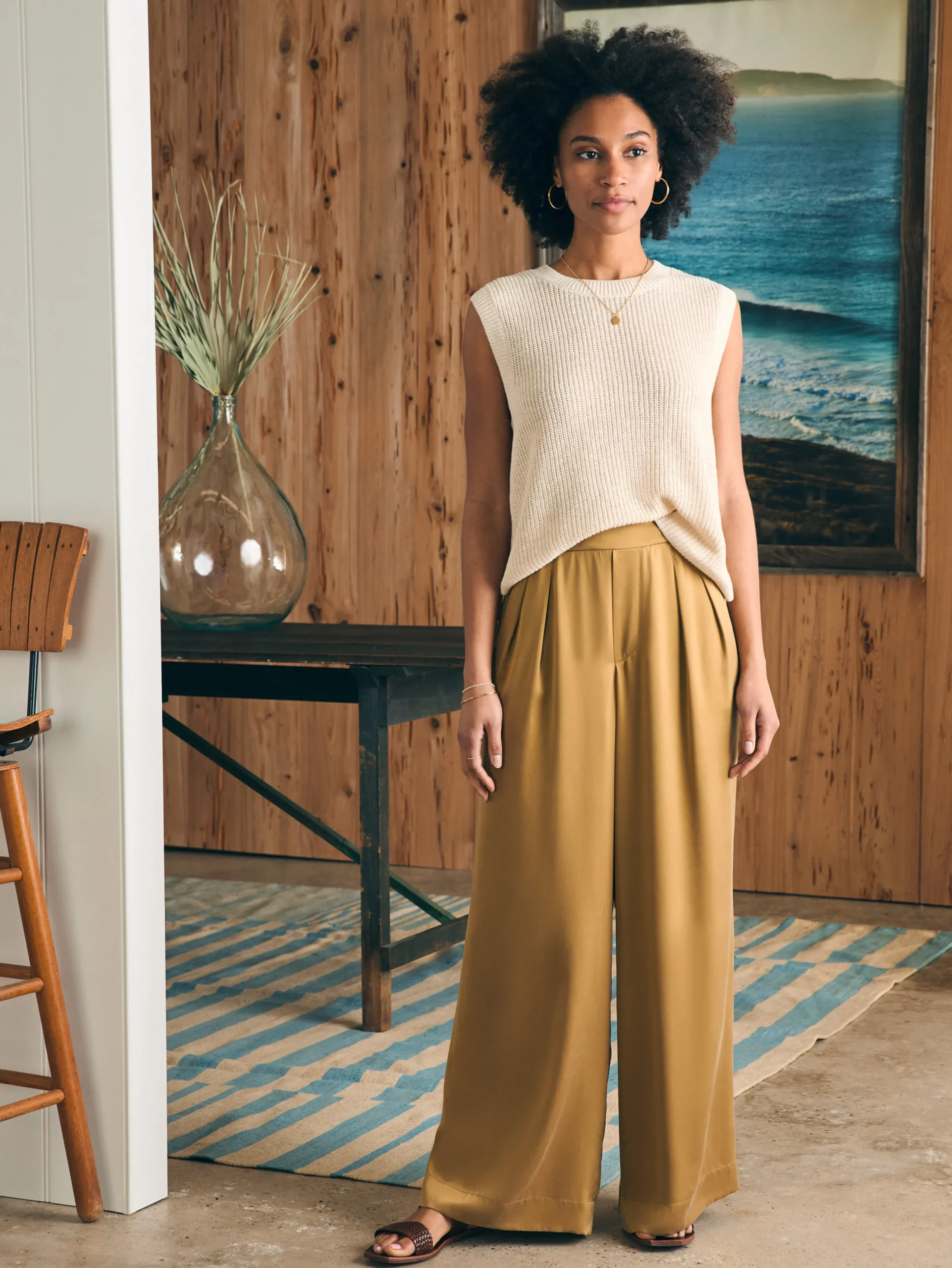 Women Faherty Brand Sandwashed Silk Gemma Pant -