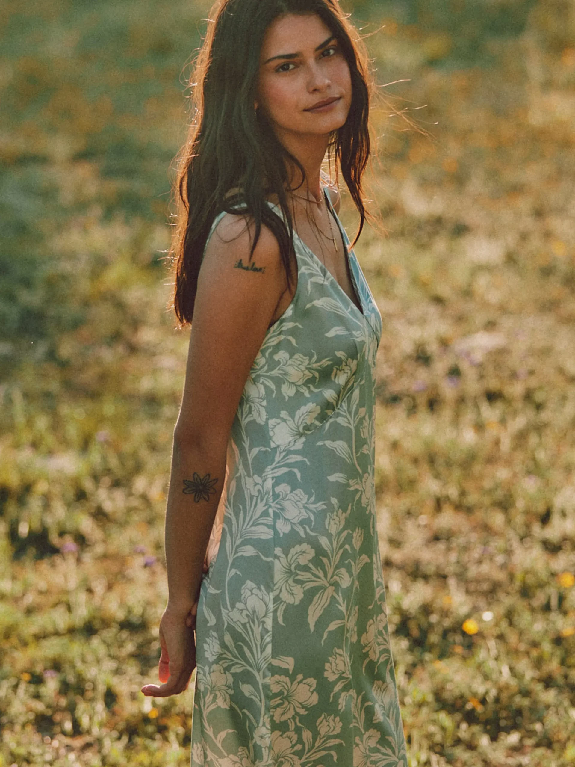 Women Faherty Brand Sandwashed Silk Slip Dress -