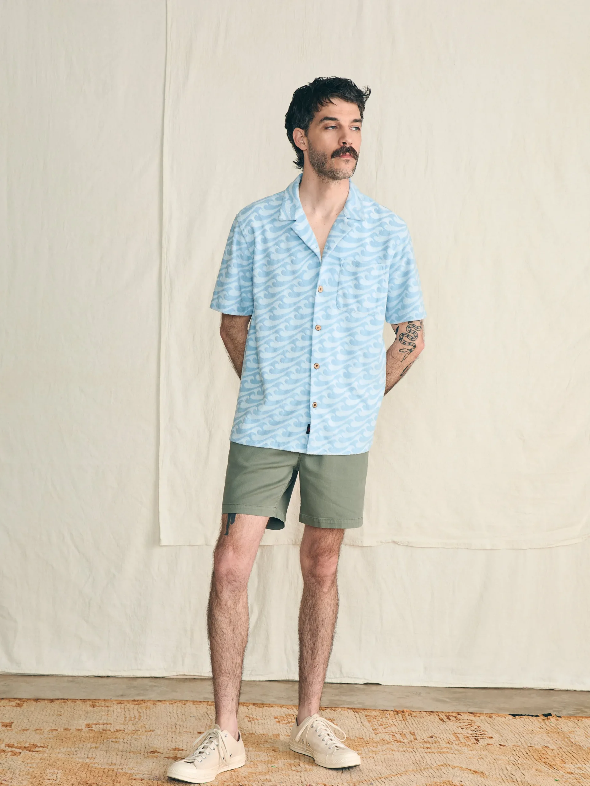 Faherty Brand Short-Sleeve Cabana Towel Terry Shirt -