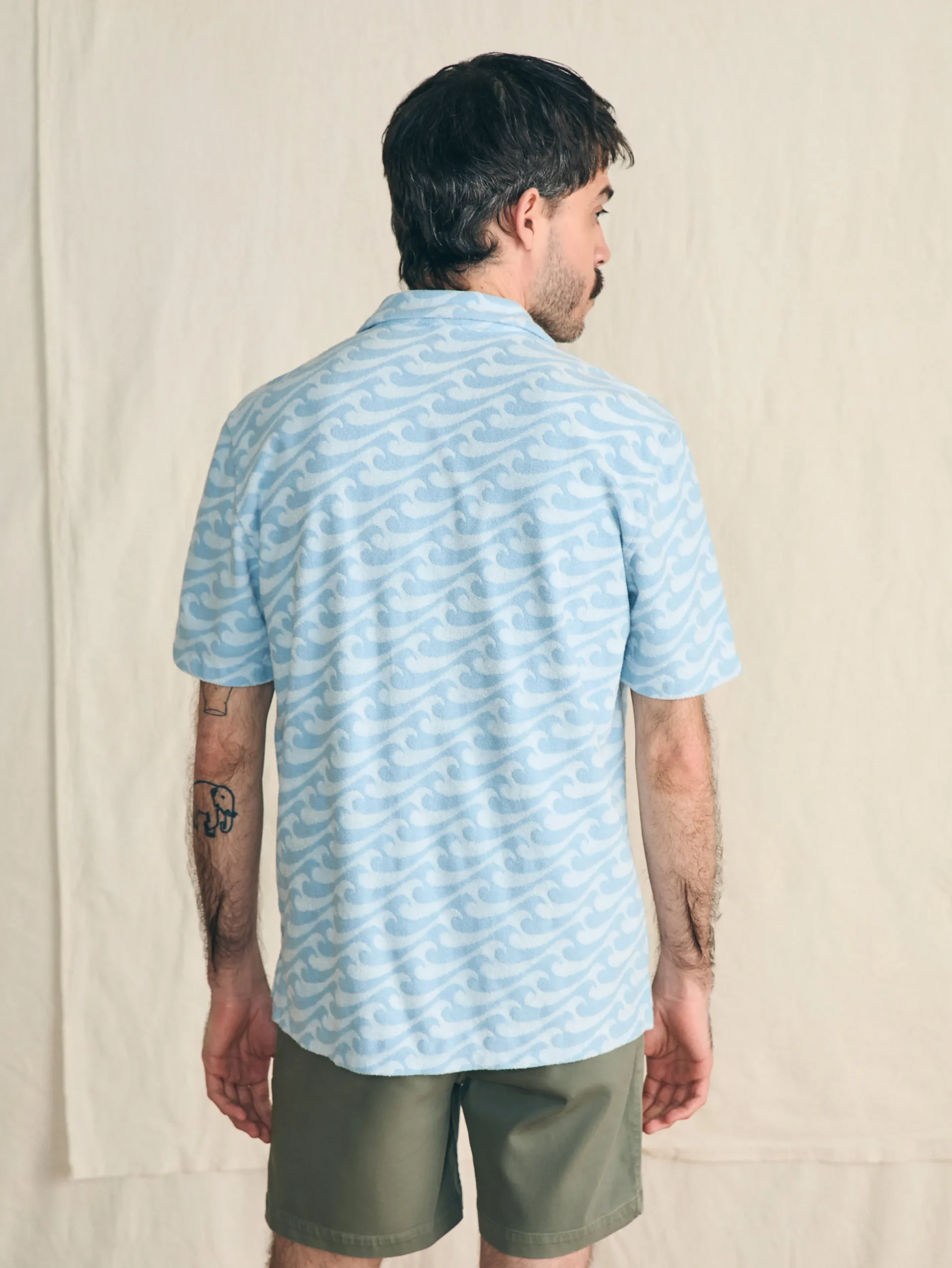 Faherty Brand Short-Sleeve Cabana Towel Terry Shirt -