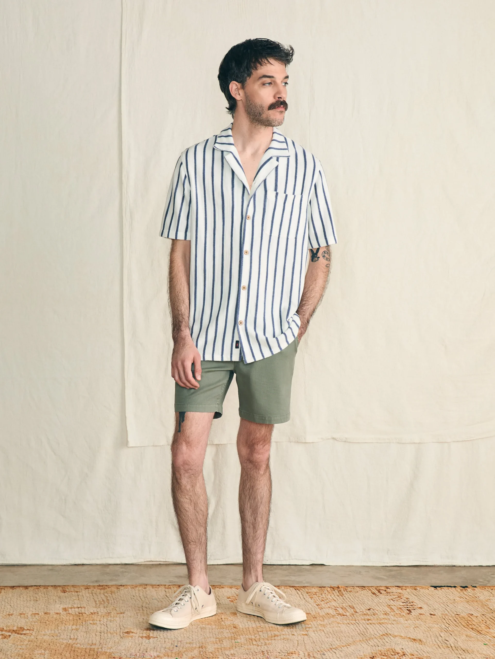 Faherty Brand Short-Sleeve Cabana Towel Terry Shirt -