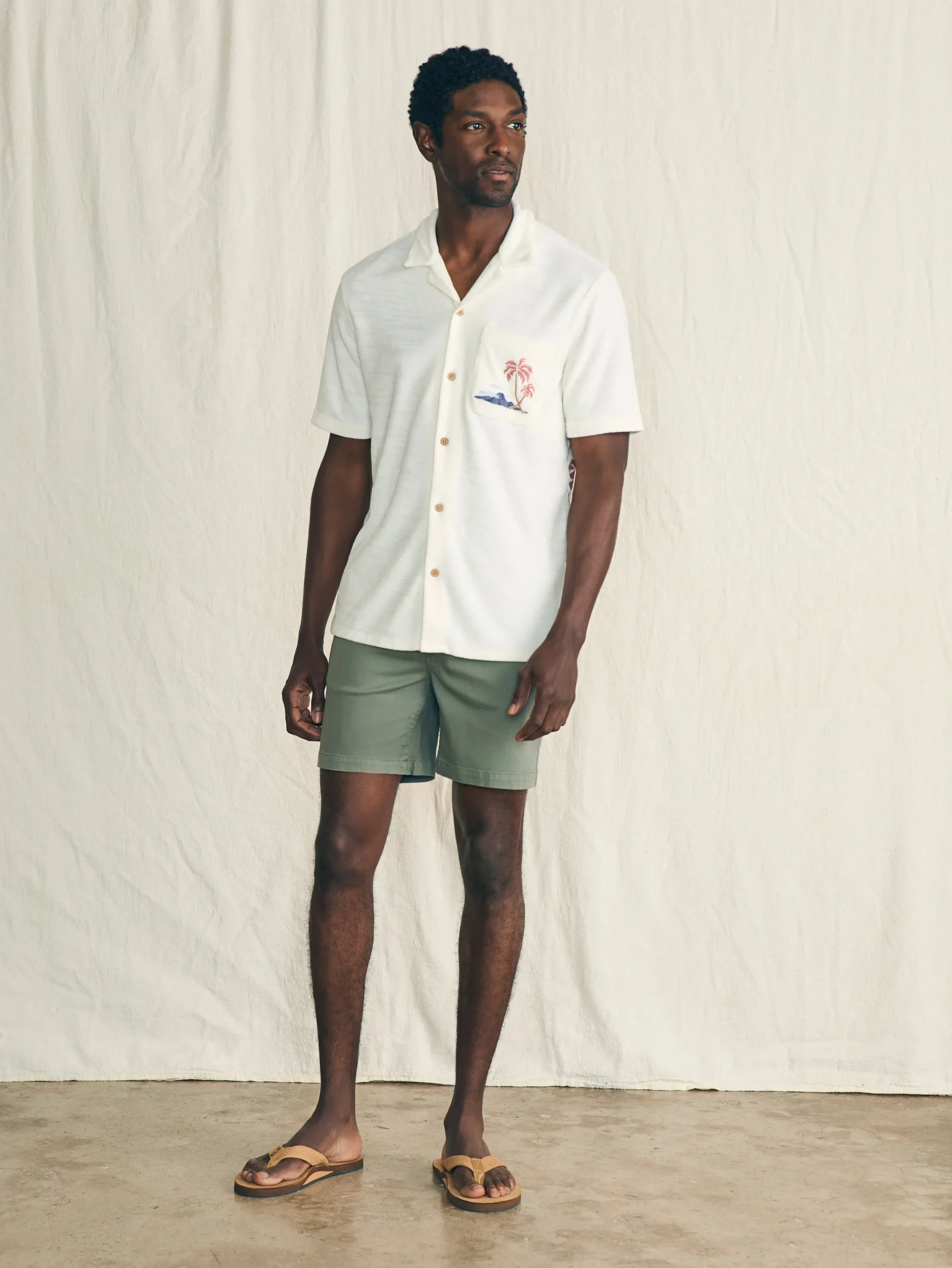Faherty Brand Short-Sleeve Cabana Towel Terry Shirt -