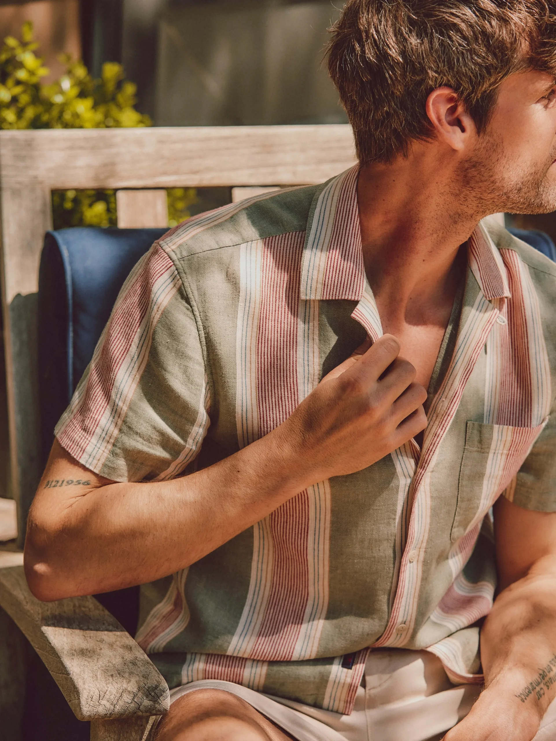 Faherty Brand Short-Sleeve Hemp Blend Camp Shirt -