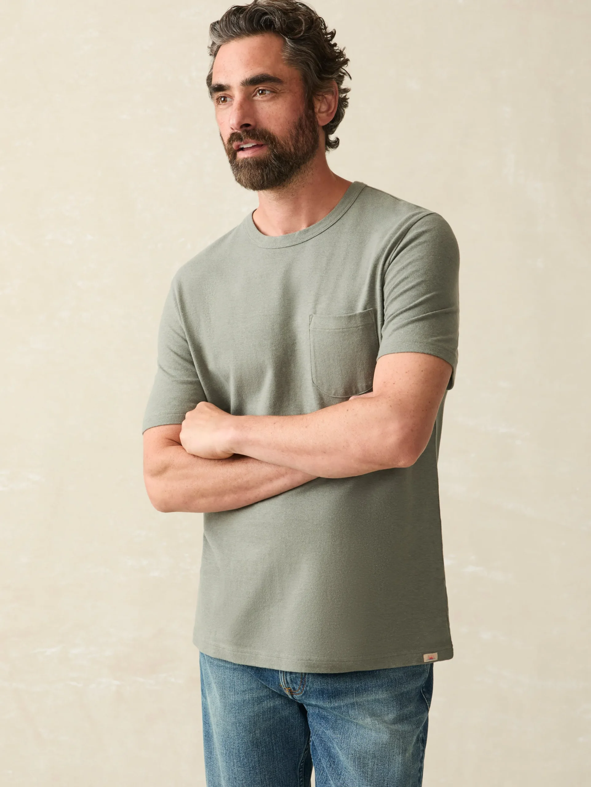 Faherty Brand Short-Sleeve Hemp Blend Tee -