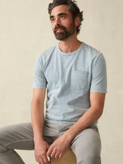 Faherty Brand Short-Sleeve Indigo Pocket Tee -
